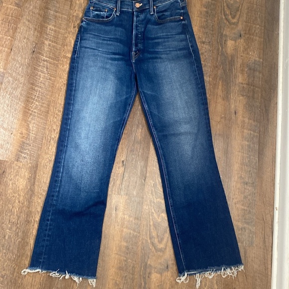 MOTHER THE TRIPPER ANKLE FRAY IN CHANGE IS IN THE AIR HI RISE BUTTON FLY BOOTCUT - Picture 2 of 15